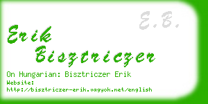 erik bisztriczer business card